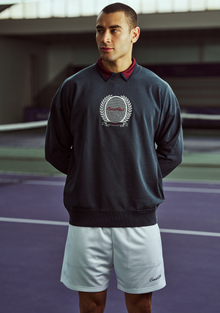 Navy Blue Sweatshirt with Racquet embroidery