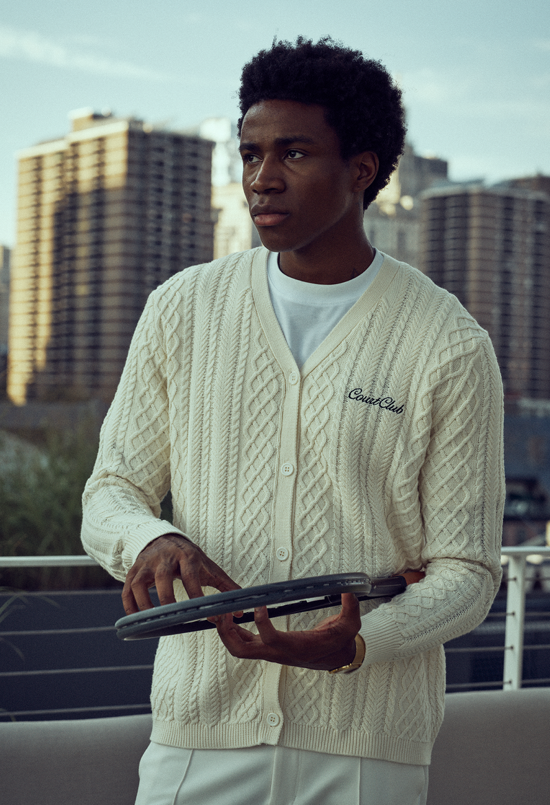 Triple Knit Cardigan with embroidery