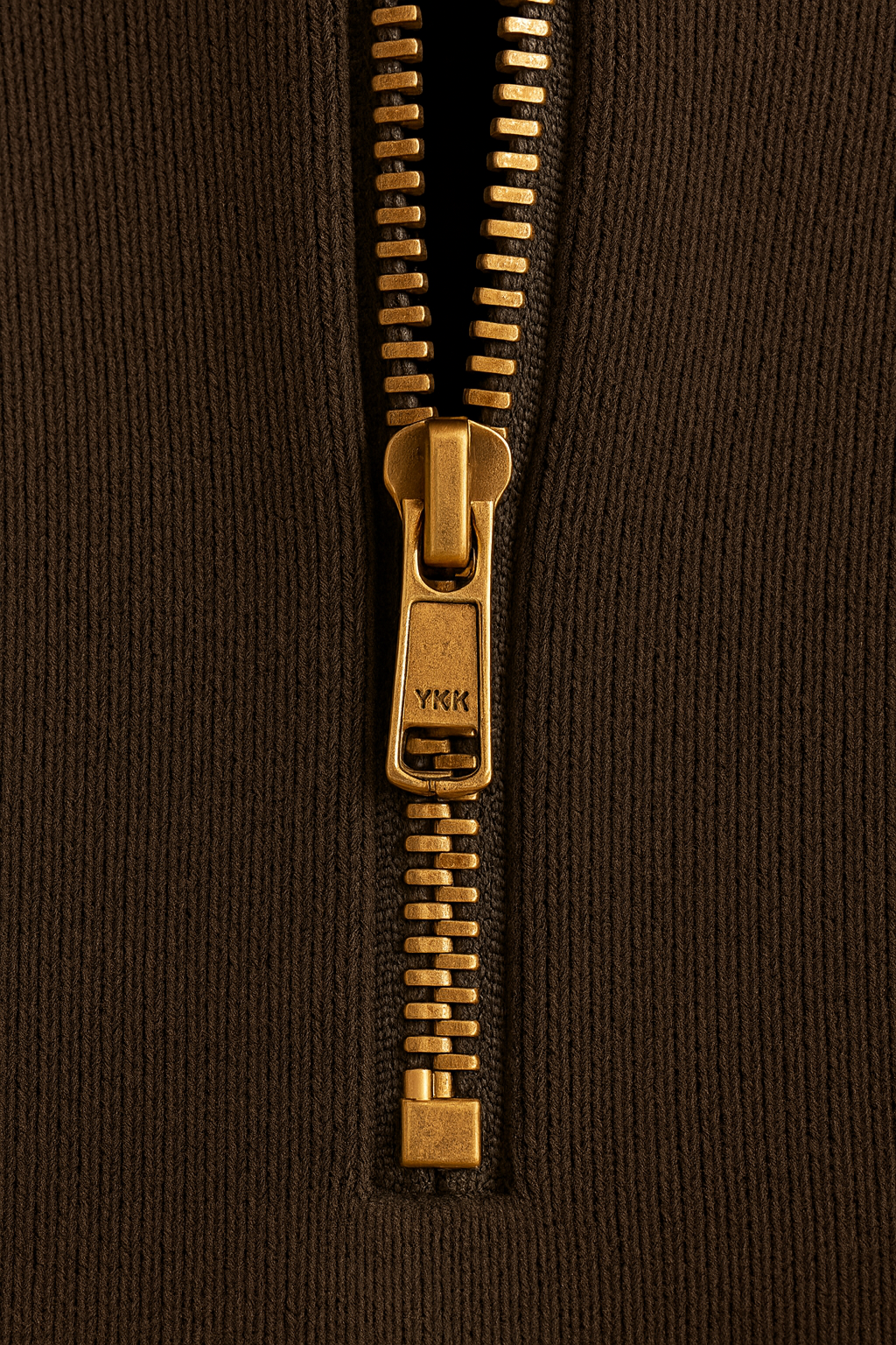 Unisex Half-Zip in Brown with embroidery
