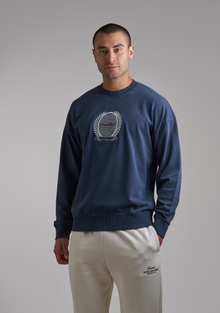 Navy Blue Sweatshirt with Racquet embroidery