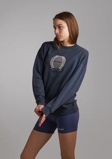Navy Blue Sweatshirt with Racquet embroidery