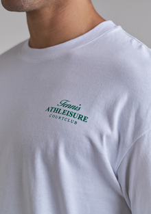 White Basic Shirt with Green Logo