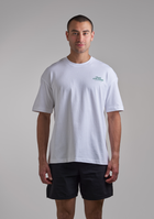 White Basic Shirt with Green Logo