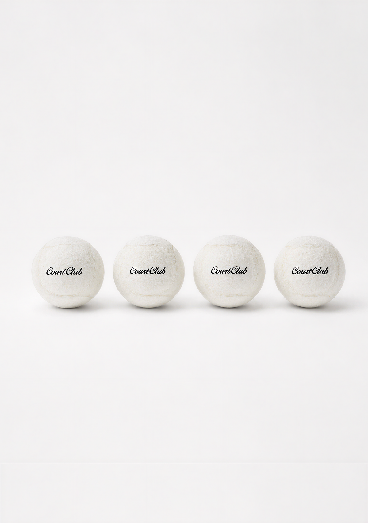 4x White CourtClub Tennis Balls Pressureless