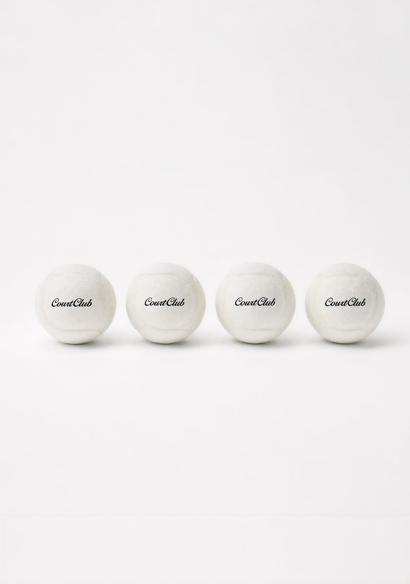 4x White CourtClub Tennis Balls Pressureless