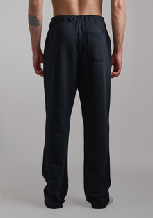 Mens Black Sweatpants with White embroidery