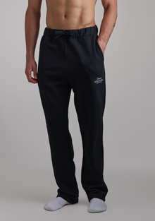 Mens Black Sweatpants with White embroidery