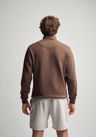 Unisex Half-Zip in Brown with embroidery
