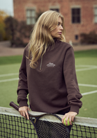 Unisex Half-Zip in Brown with embroidery