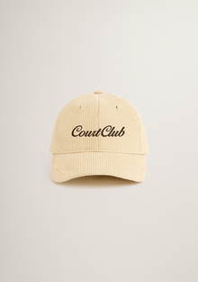 Ivory Corduroy Cap with embroidery
