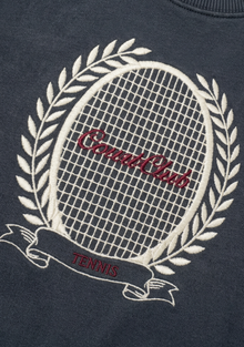 Navy Blue Sweatshirt with Racquet embroidery