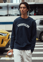 Unisex College Sweatshirt Navy Blue with embroidery
