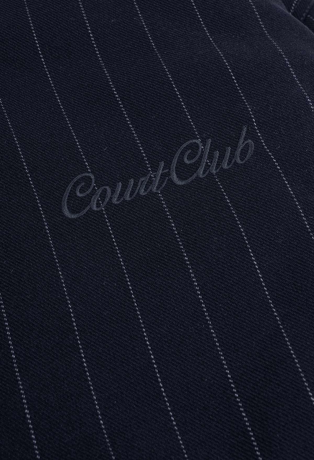 Pinstripe Jacket with Chest Embroidery