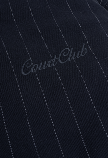 Pinstripe Jacket with Chest Embroidery