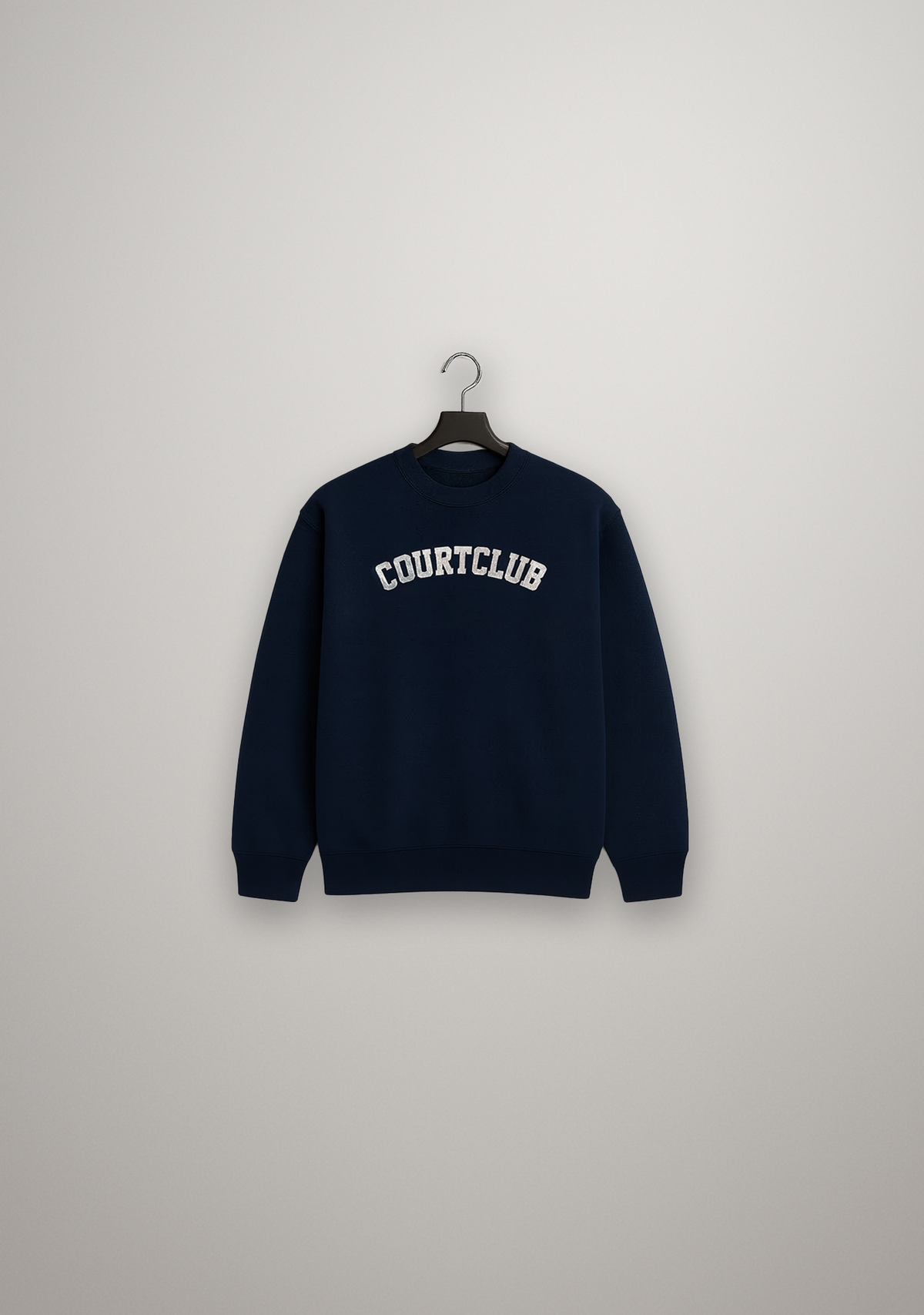 Unisex College Sweatshirt Navy Blue with embroidery