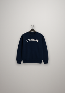 Unisex College Sweatshirt Navy Blue with embroidery
