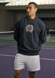 Navy Blue Sweatshirt with Racquet embroidery