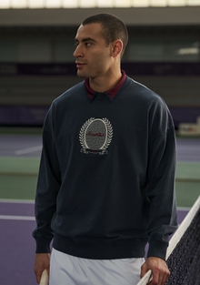 Navy Blue Sweatshirt with Racquet embroidery