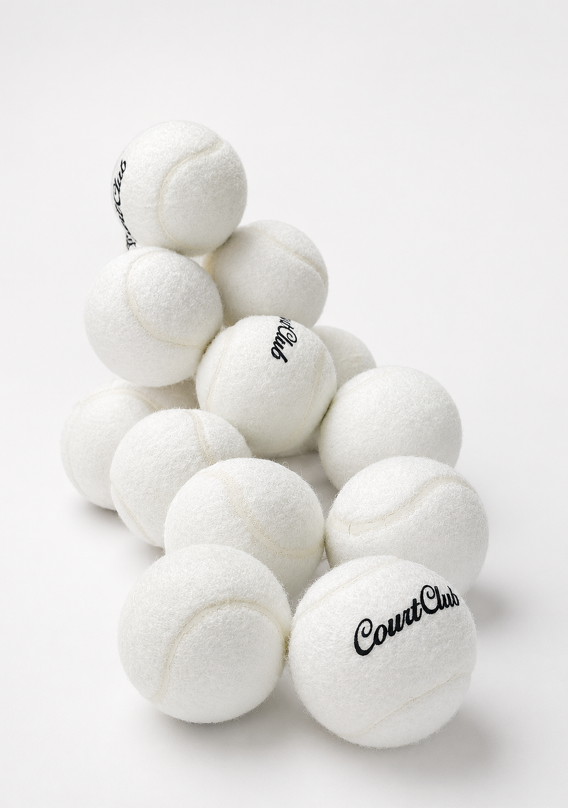 4x White CourtClub Tennis Balls Pressureless