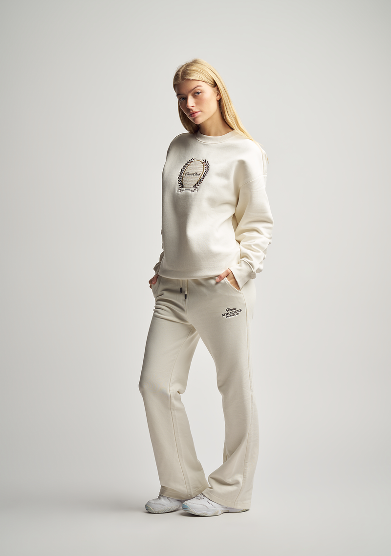 Women Ivory Full Tracksuit with embroidery